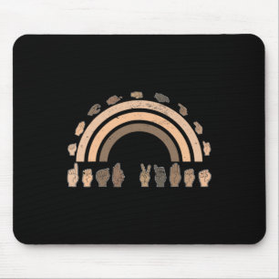 Hand Sign Language ASL Handgeste taube Villen awa Mousepad