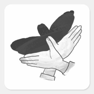 Hand Silhouette Adler Quadratischer Aufkleber