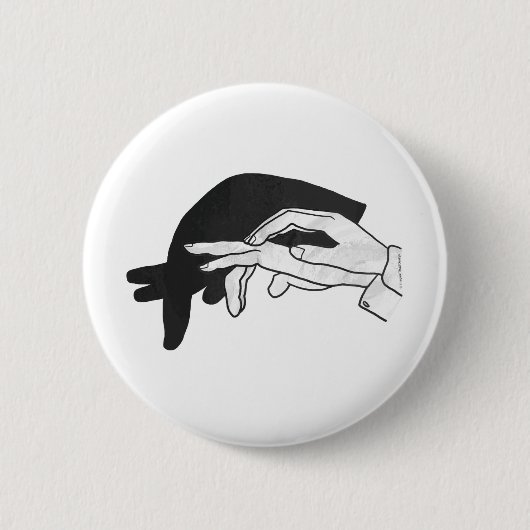 Hand Silhouette Anteater Button (Vorderseite)