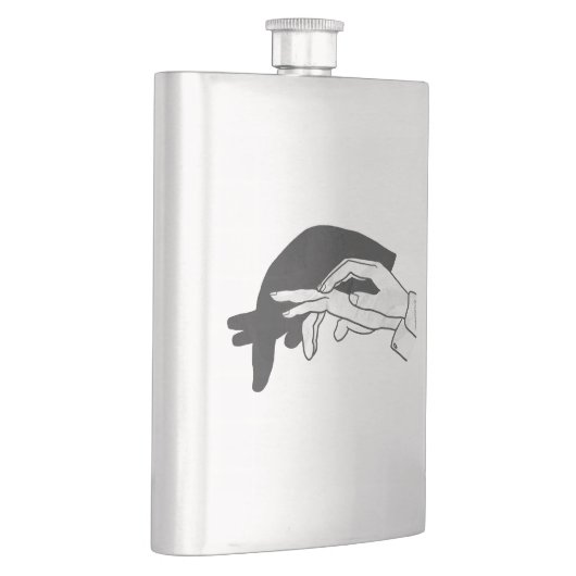 Hand Silhouette Anteater Flachmann (Rechts)