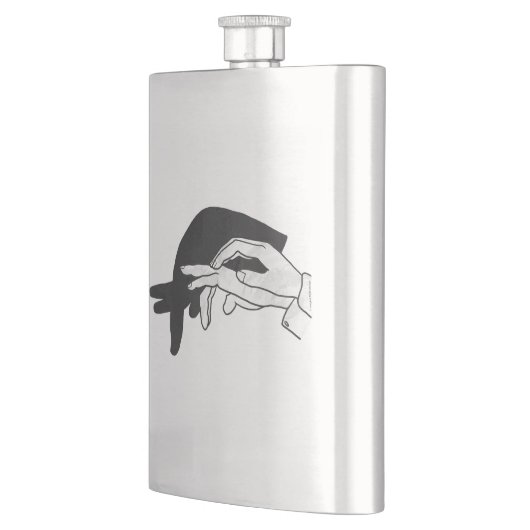 Hand Silhouette Anteater Flachmann (Links)