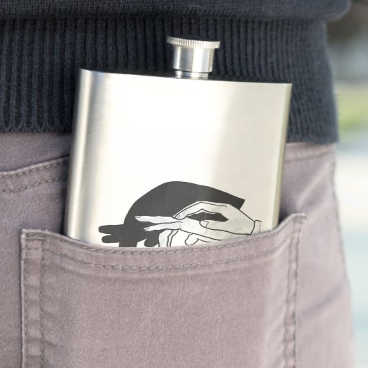 Hand Silhouette Anteater Flachmann (Beispiel)