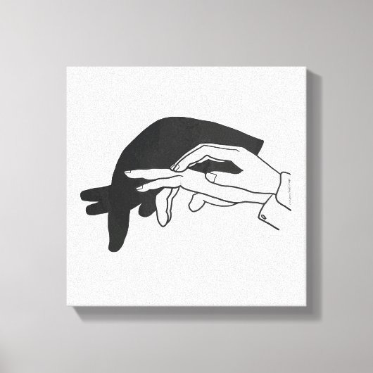 Hand Silhouette Anteater Leinwanddruck (Vorderseite)