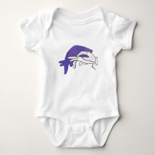Hand-Silhouette Anteater Lila Baby Strampler