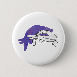 Hand-Silhouette Anteater Lila Button