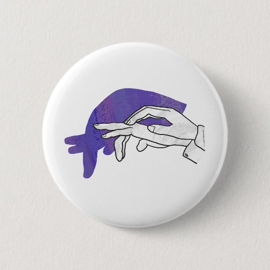 Hand-Silhouette Anteater Lila Button (Vorderseite)