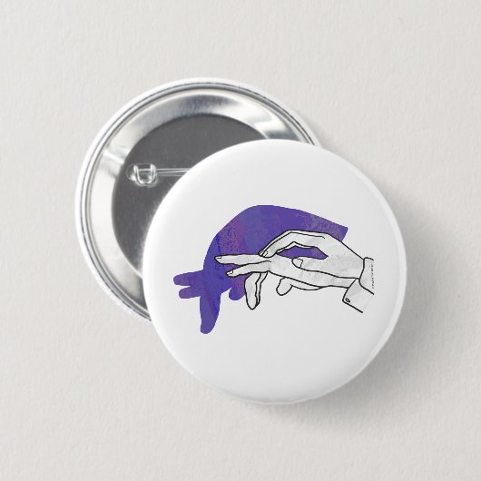 Hand-Silhouette Anteater Lila Button (Vorne & Hinten)