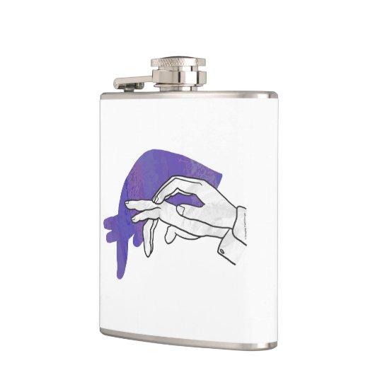 Hand-Silhouette Anteater Lila Flachmann (Links)