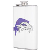 Hand-Silhouette Anteater Lila Flachmann (Links)