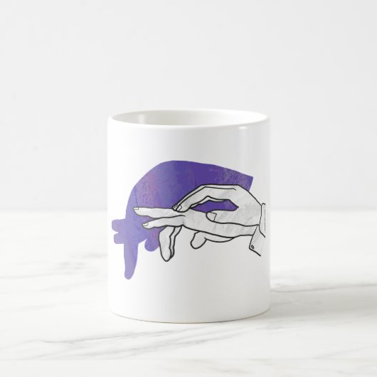 Hand-Silhouette Anteater Lila Kaffeetasse (Mittel)
