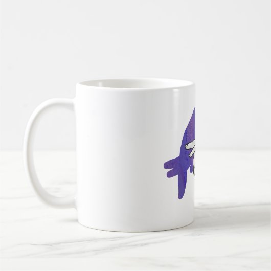 Hand-Silhouette Anteater Lila Kaffeetasse (Links)