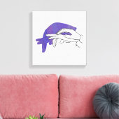 Hand-Silhouette Anteater Lila Leinwanddruck (Insitu (Wohnzimmer))