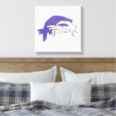 Hand-Silhouette Anteater Lila Leinwanddruck (Insitu (Schlafzimmer))