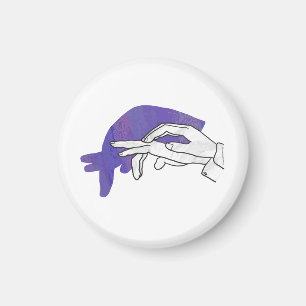 Hand-Silhouette Anteater Lila Magnet
