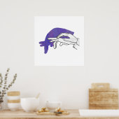 Hand-Silhouette Anteater Lila Poster (Küche)