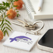 Hand-Silhouette Anteater Lila Schlüsselanhänger (Vorderseite rechts)