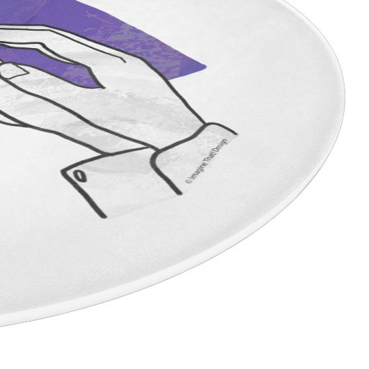 Hand-Silhouette Anteater Lila Schneidebrett (Ecke)