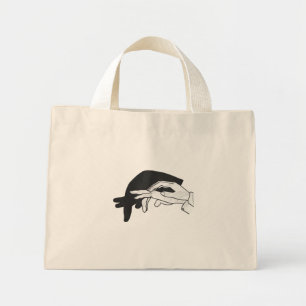 Hand Silhouette Anteater Mini Stoffbeutel