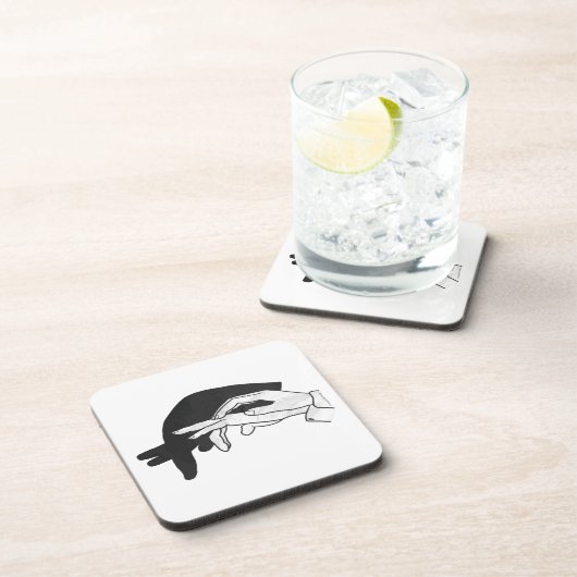 Hand Silhouette Anteater Untersetzer (Rechte Seite)