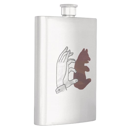 Hand-Silhouette-Bärenkuppe Brown Flachmann (Rechts)