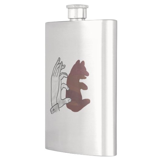 Hand-Silhouette-Bärenkuppe Brown Flachmann (Links)