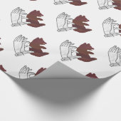 Hand-Silhouette-Bärenkuppe Brown Geschenkpapier (Ecke)