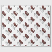 Hand-Silhouette-Bärenkuppe Brown Geschenkpapier (Flach)