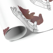 Hand-Silhouette-Bärenkuppe Brown Geschenkpapier (Rolleneckpunkt)