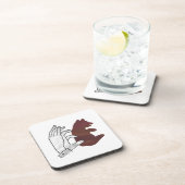 Hand-Silhouette-Bärenkuppe Brown Getränkeuntersetzer (Rechte Seite)