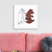 Hand-Silhouette-Bärenkuppe Brown Leinwanddruck (Insitu (Wohnzimmer))