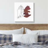 Hand-Silhouette-Bärenkuppe Brown Leinwanddruck (Insitu (Schlafzimmer))