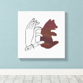Hand-Silhouette-Bärenkuppe Brown Leinwanddruck (Insitu (Holzboden))