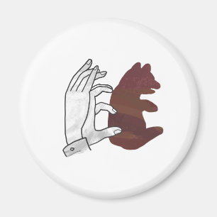 Hand-Silhouette-Bärenkuppe Brown Magnet