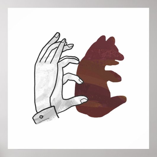 Hand-Silhouette-Bärenkuppe Brown Poster (Vorne)