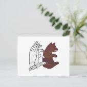 Hand-Silhouette-Bärenkuppe Brown Postkarte (Stehend Vorderseite)
