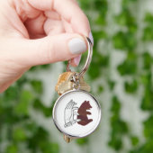 Hand-Silhouette-Bärenkuppe Brown Schlüsselanhänger (Hand)