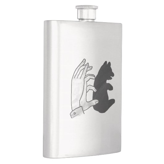 Hand-Silhouette-Bärenkuppe Flachmann (Rechts)