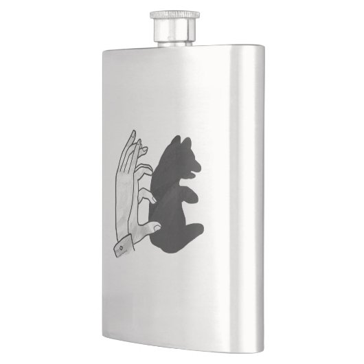 Hand-Silhouette-Bärenkuppe Flachmann (Links)