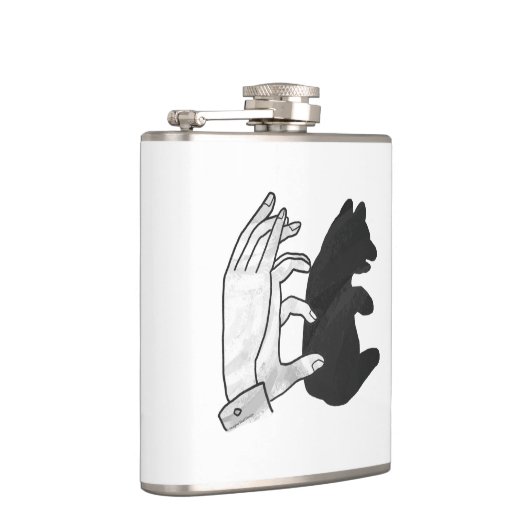 Hand-Silhouette-Bärenkuppe Flachmann (Rechts)