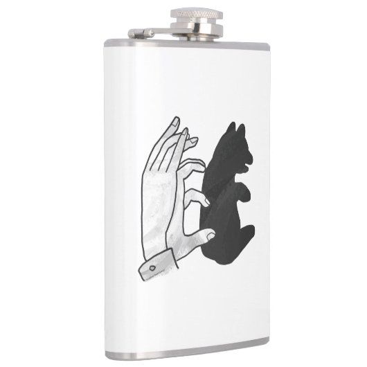Hand-Silhouette-Bärenkuppe Flachmann (Rechts)