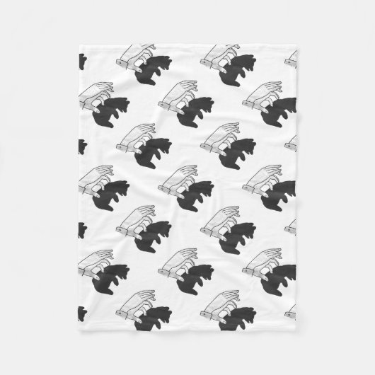 Hand-Silhouette-Bärenkuppe Fleecedecke (Vorderseite)