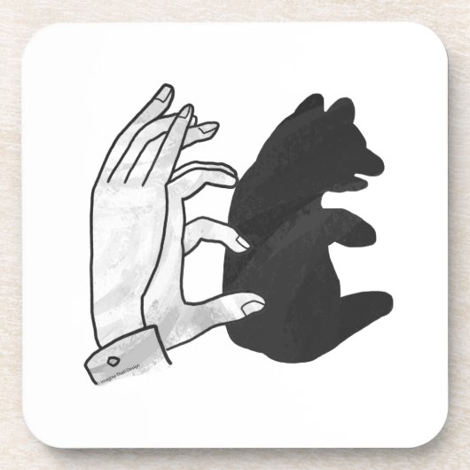 Hand-Silhouette-Bärenkuppe Getränkeuntersetzer (Vorderseite)