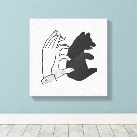 Hand-Silhouette-Bärenkuppe Leinwanddruck (Insitu (Holzboden))