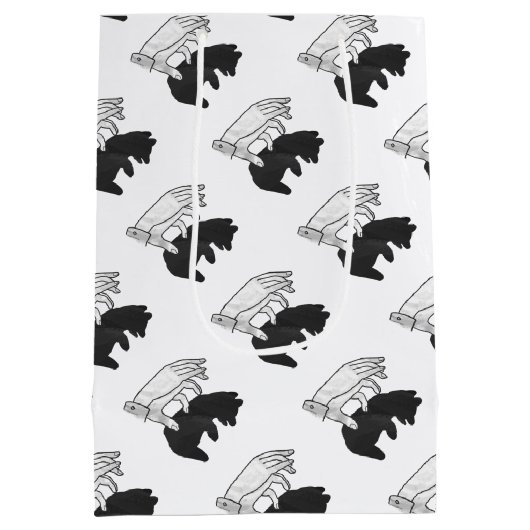 Hand-Silhouette-Bärenkuppe Mittlere Geschenktüte (Rückseite)