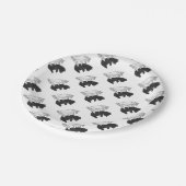 Hand-Silhouette-Bärenkuppe Pappteller (Schrägansicht)