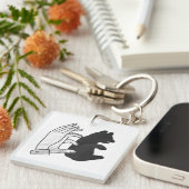 Hand-Silhouette-Bärenkuppe Schlüsselanhänger (Vorderseite rechts)