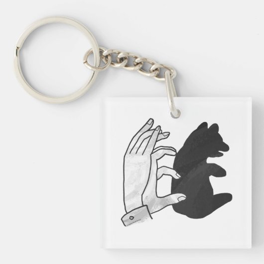 Hand-Silhouette-Bärenkuppe Schlüsselanhänger (Vorderseite)