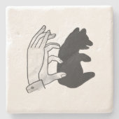 Hand-Silhouette-Bärenkuppe Steinuntersetzer (Vorderseite)