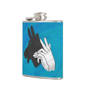 Hand Silhouette Billy Goat Blue Flachmann (Links)