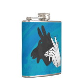 Hand Silhouette Billy Goat Blue Flachmann (Rechts)
